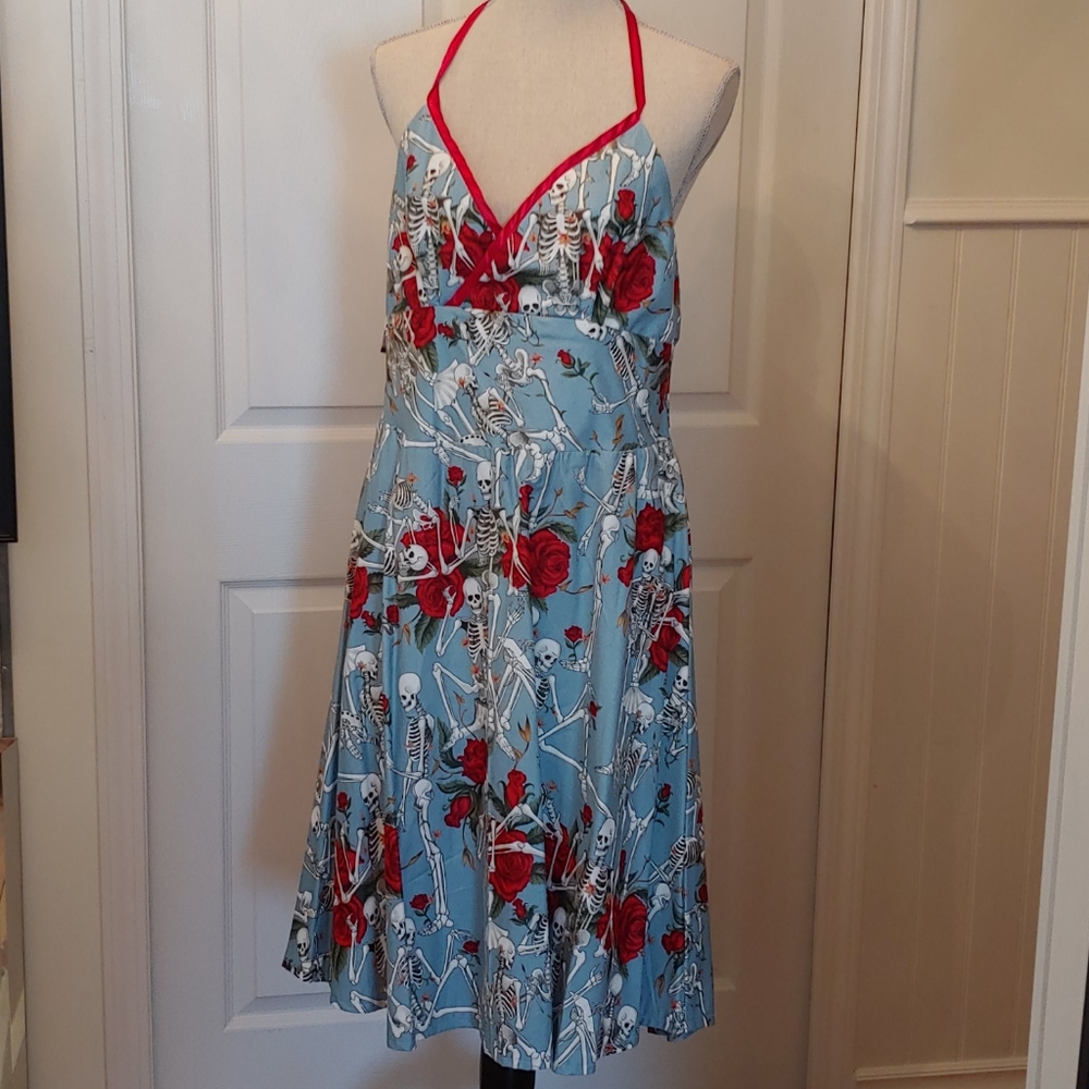 Rockabilly Skull and Rose Sundress